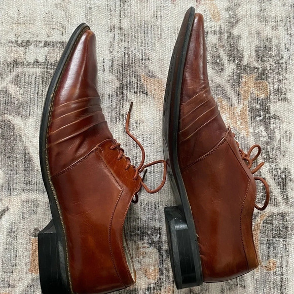 Men’s Stacy  Adams Burgundy Dress Shoes - Picture 8 of 11